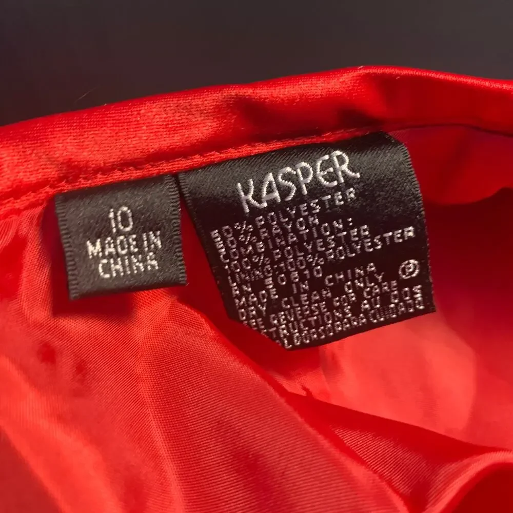 NWT Kasper midi skirt sparkling red size 10 evening holiday cocktail Christmas